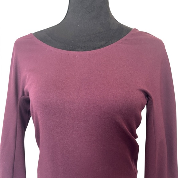 Aritzia Wilfred Long Sleeve Dress Burgundy - Picture 3 of 8